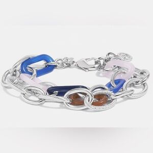 J.Crew Acetate Silvertone chain bracelet Length 7.5"